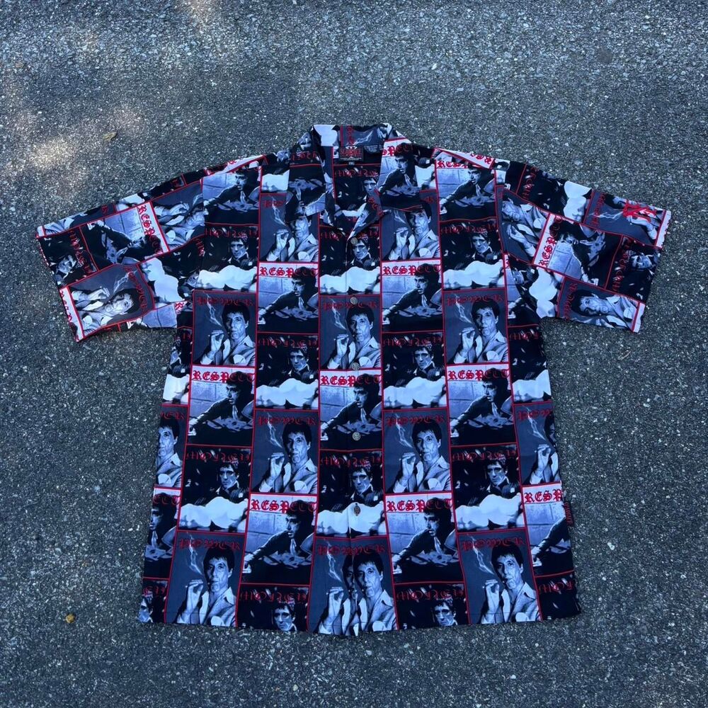 Vintage Scarface Hawaiian button down shirt men’s size 2XL movie summer shirt